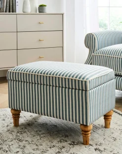 Naomi Stripe Storage Footstool