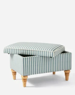 Naomi Stripe Storage Footstool