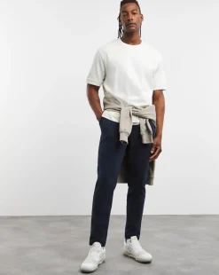 Navy Open Hem Joggers