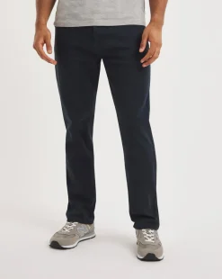Navy Straight Stretch Gabardine Jeans
