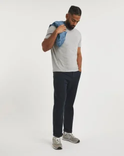 Navy Straight Stretch Gabardine Jeans