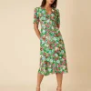 Nobody's Child Alexa Midi Dress Lily Floral Green