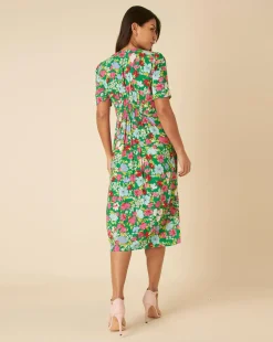 Nobody's Child Alexa Midi Dress Lily Floral Green