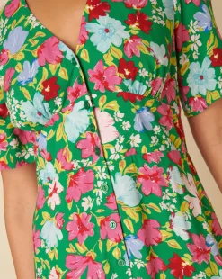 Nobody's Child Alexa Midi Dress Lily Floral Green