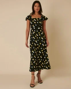 Nobody's Child Elsie Midi Dress Babette Tulip Black