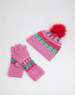 Novelty Fairisle Hat & Glove Gift Set