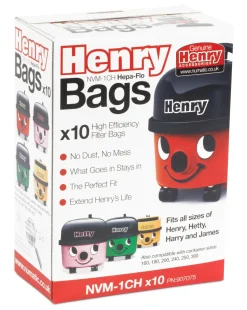 Numatic NVM-1CH Henry Genuine Pack of 10 Hepa Dustbags