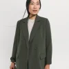 Olive Relaxed Single Breasted Blazer