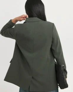 Olive Relaxed Single Breasted Blazer