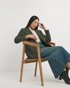 Olive Relaxed Single Breasted Blazer