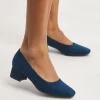 Orlia Flexi Sole Block Heel Court Shoes Wide E Fit