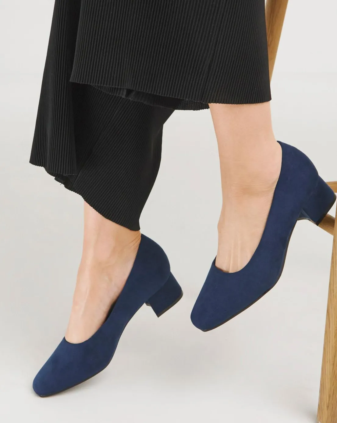 Orlia Flexi Sole Block Heel Court Shoes Extra Wide EEE Fit