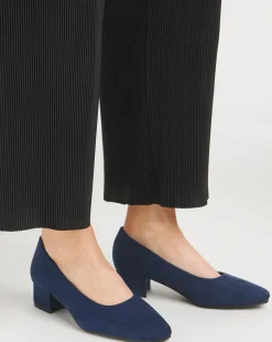 Orlia Flexi Sole Block Heel Court Shoes Extra Wide EEE Fit