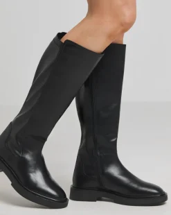 Perry Stretch Back Panel Flat Knee High Boots Wide E Fit Standard Calf