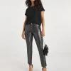 Pewter Metallic Slim Leg Jean