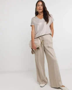 Pewter V Neck Foil T-Shirt