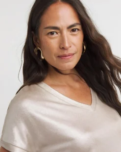 Pewter V Neck Foil T-Shirt