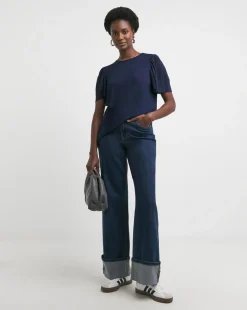 Plisse Angel Sleeve Top