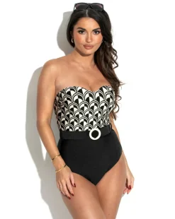 Pour Moi Casablanca Tummy Control Strapless Belted Swimsuit Mono