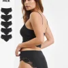 Pretty Secrets 5 Pack Midi Brazilian Knickers Black