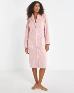 Pretty Secrets Button Through Fleece Dressing Gown