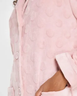 Pretty Secrets Button Through Fleece Dressing Gown