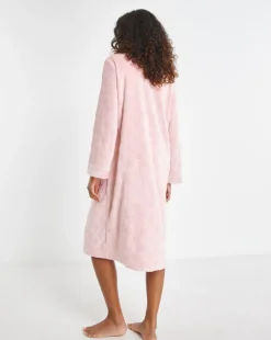 Pretty Secrets Button Through Fleece Dressing Gown