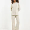 Pretty Secrets Lurex Ribbed Hooded Lounge Set