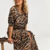 Printed Textured Fabric Kaftan Dress