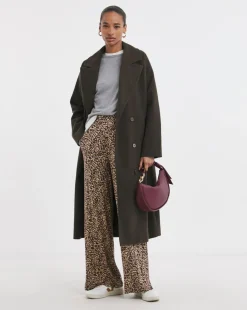 Printed Wide Leg Jersey Trouser