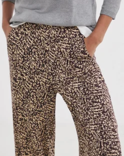 Printed Wide Leg Jersey Trouser