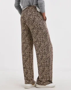 Printed Wide Leg Jersey Trouser