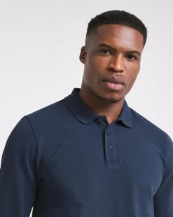 Pure Cotton Long Sleeve Pique Polo Long