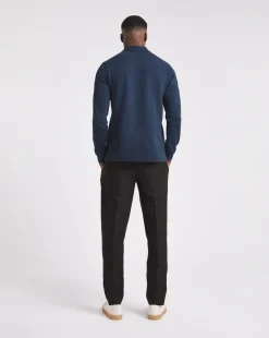 Pure Cotton Long Sleeve Pique Polo Long