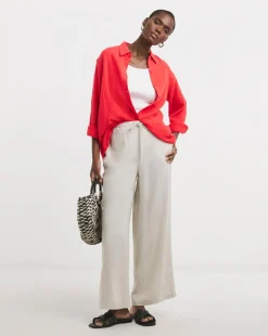 Pure Cotton Textured Relaxed Long Sleeve Shirt