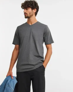 Pure Cotton V-Neck T-Shirt Long