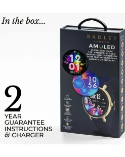 Radley Series 28 AMOLED Leather Strap Watch - Ink