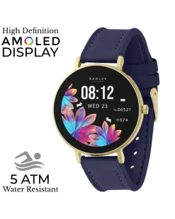 Radley Series 28 AMOLED Leather Strap Watch - Ink