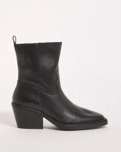 Rayla Leather Stretch Western Cowboy Ankle Boots Extra Wide EEE Fit