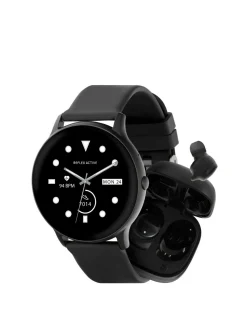 Reflex Active Series 36 Black Smart Watch and True Wireless Sound Earbud Set