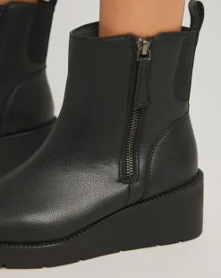 Rene Zip Detail Wedge Ankle Boots Extra Wide EEE Fit