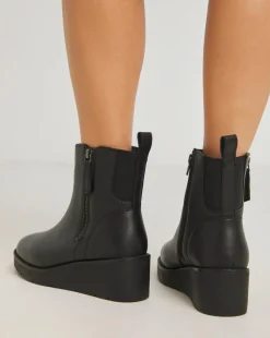 Rene Zip Detail Wedge Ankle Boots Extra Wide EEE Fit