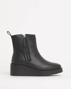 Rene Zip Detail Wedge Ankle Boots Extra Wide EEE Fit