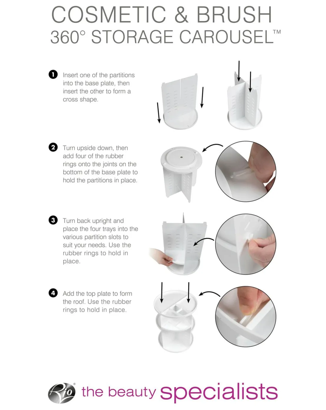 Rio Cosmetic & Brush 360 Degree Storage Carousel