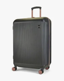Rock Aria Large Suitcase - Charcoal with Rose Gold