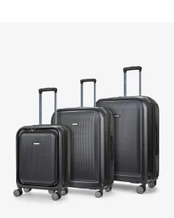 Rock Austin 3pc Suitcase Set - Black