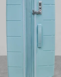Rock Pixel Cabin Suitcase - Pastel Blue