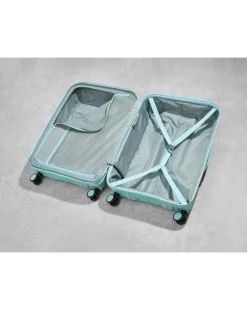 Rock Pixel Cabin Suitcase - Pastel Blue