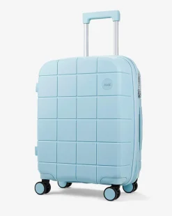 Rock Pixel Cabin Suitcase - Pastel Blue