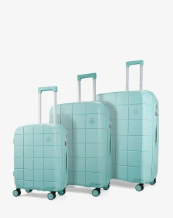 Rock Pixel 3pc Suitcase Set - Pastel Green